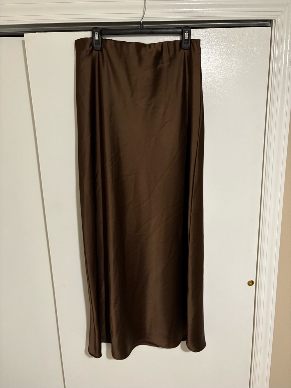 Renee C Brown Satin Maxi Skirt